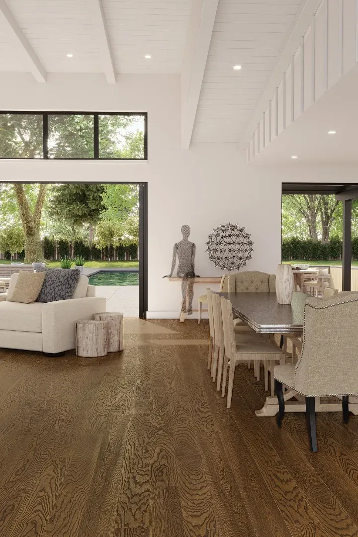 Паркетная доска ESTA Ясень Elegant Walnut Color 160/1800 в интерьере
