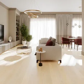 Паркетная доска ESTA Дуб Nordic S Linen 160/2390 в интерьере